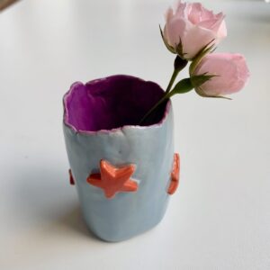 Vaasje/ potje blauw met sterren