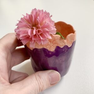 Vaasje/ potje paars oranje