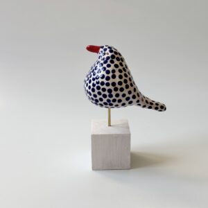 Vogel wit blauw groot (verkocht)