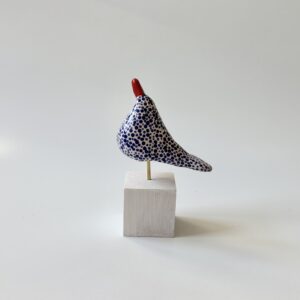 Vogel wit blauw medium (verkocht)