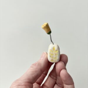 Mini-vaasje geel takje