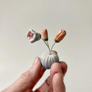 Mini-vaasje wit blauw